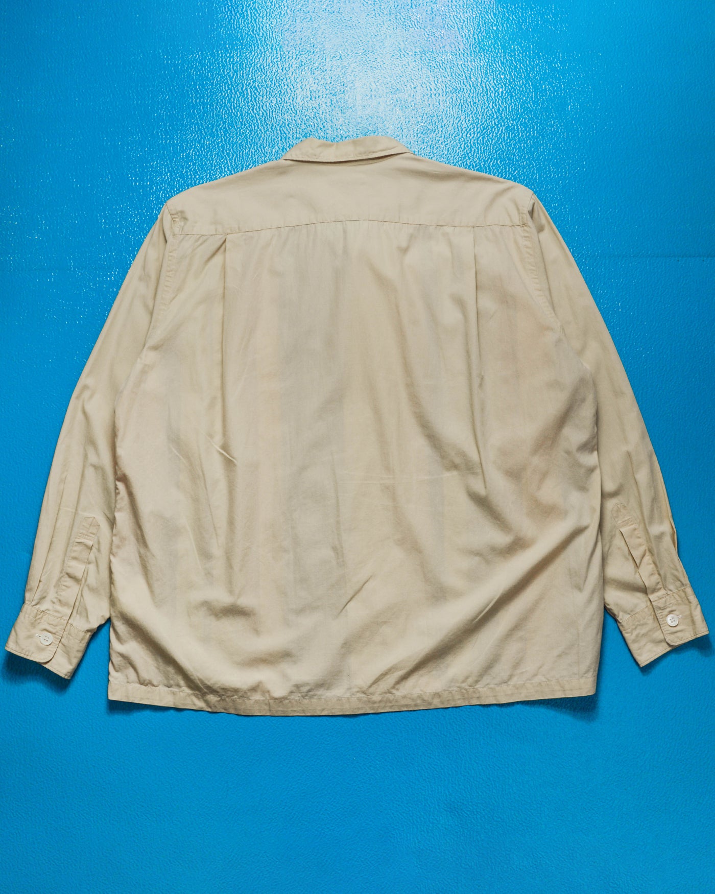 Warm Tones / Beige / Red 2000 Panelled Strip Front Open Collar Shirt  (M~L)