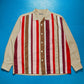 Warm Tones / Beige / Red 2000 Panelled Strip Front Open Collar Shirt  (M~L)