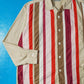 Warm Tones / Beige / Red 2000 Panelled Strip Front Open Collar Shirt  (M~L)