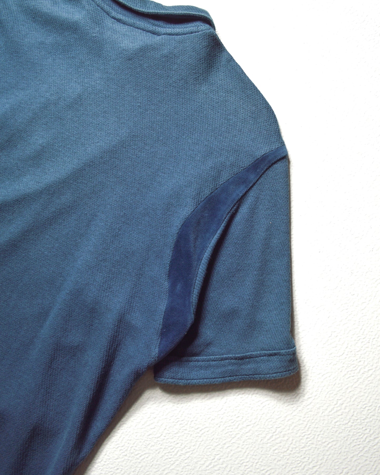 Blue Two Tone Velour Panel Jersey Polo (~M~)