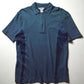 Blue Two Tone Velour Panel Jersey Polo (~M~)