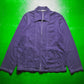 1999 Contrast Stitch Purple Panelled Zip Up LS Polo  (~M~)
