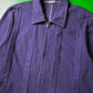 1999 Contrast Stitch Purple Panelled Zip Up LS Polo  (~M~)