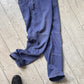 Tonal French Workwear Style Knee Panelled Jacquard Striped Pants  (32~33)