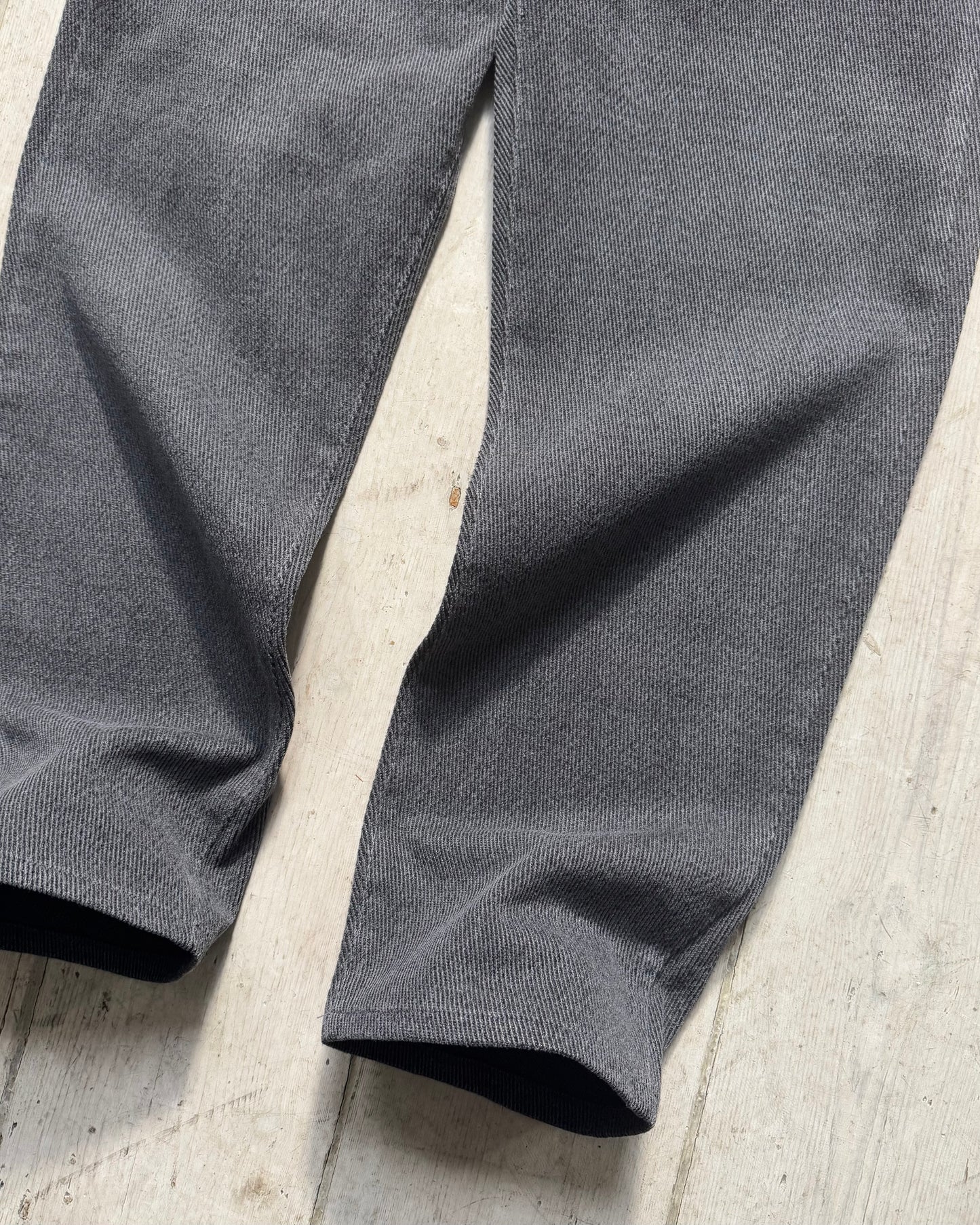 Early 2000s Eco-stone Diagonal Weave Textured Grey Pants / Trousers  (28~30)