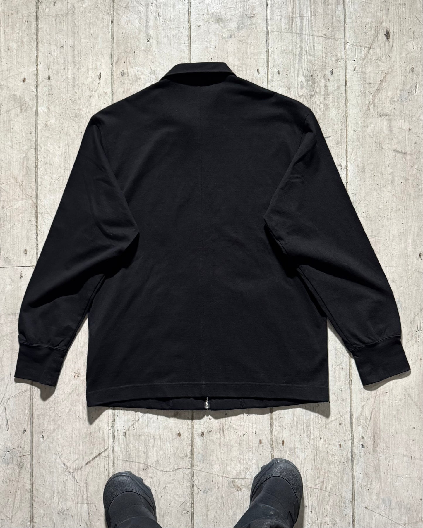 2001 Scratch / Rip Technique Panelled Black Zip Up Jacket (~M~)