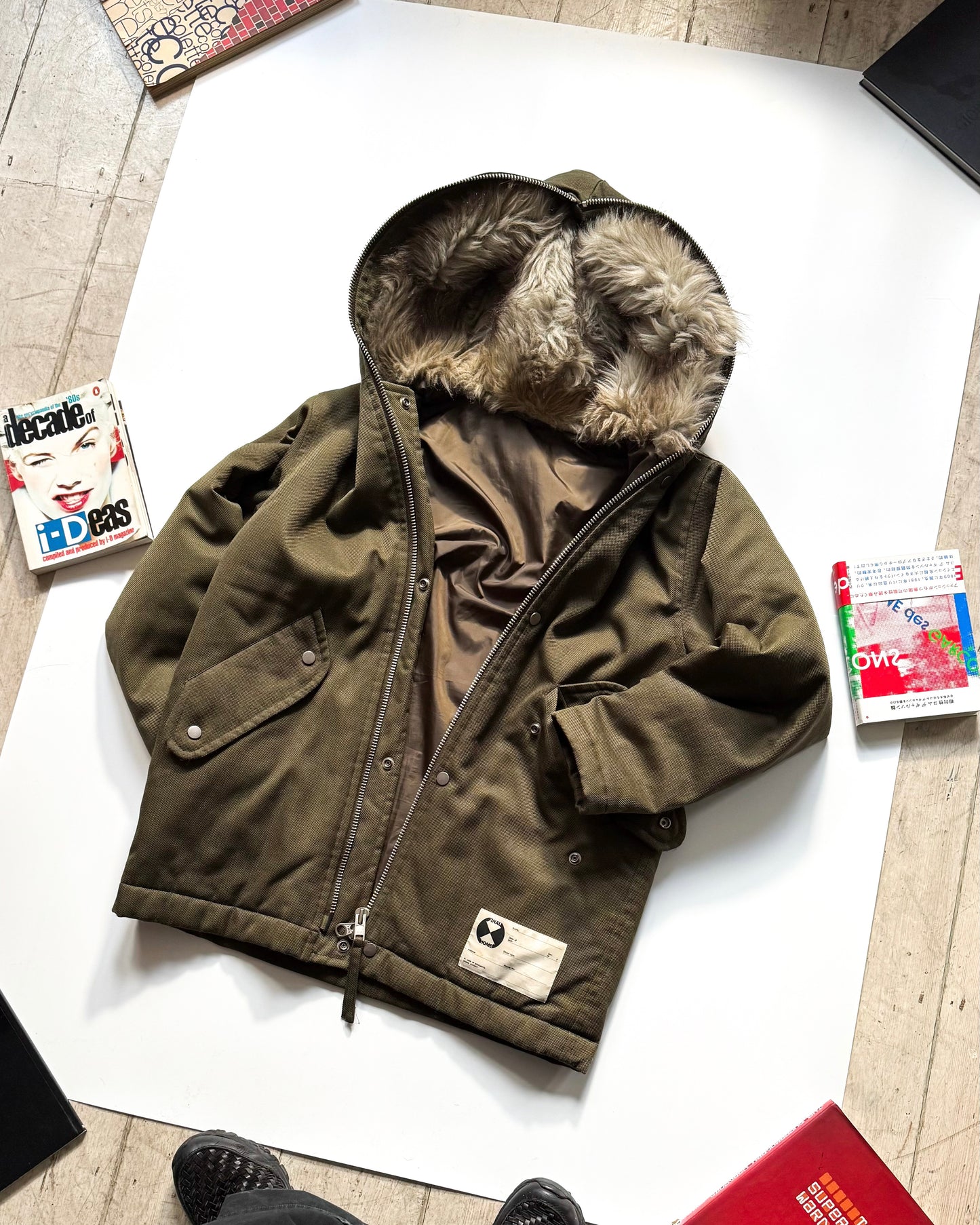 Spring 2000 Faux Fur  Face Full Zip Parka Jacket (~M~)