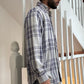 90s Woven Check Heavyweight Flannel /  Overshirt Shirt  (~L~)