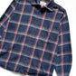 90s Woven Navy Woven Shadow Plaid Style Flannel /  Overshirt Shirt  (~L~)