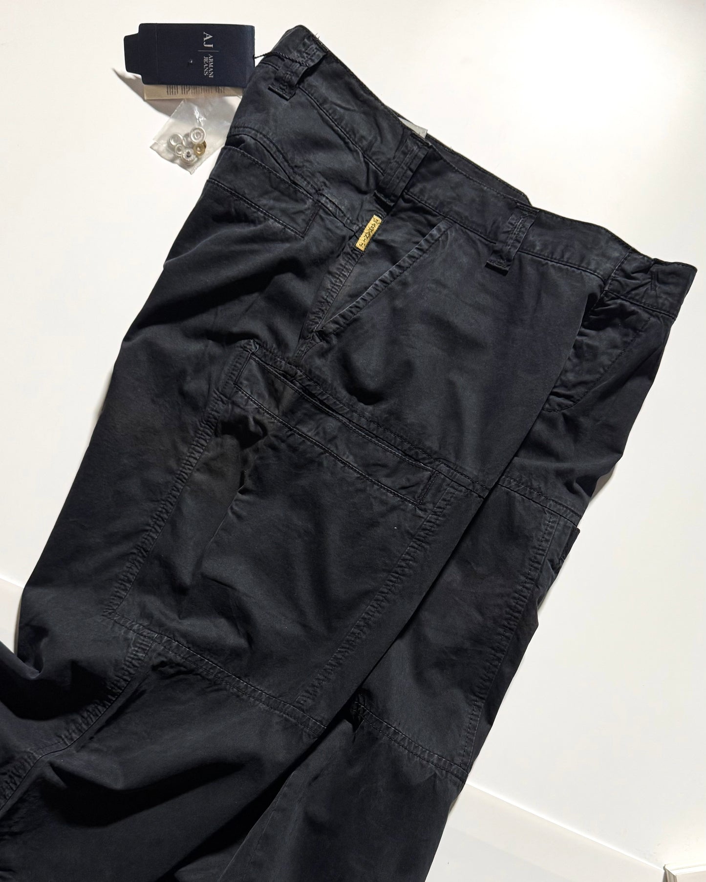 Early 2000s  Washed Black Deep Grey Cargo Trousers  (30~32)