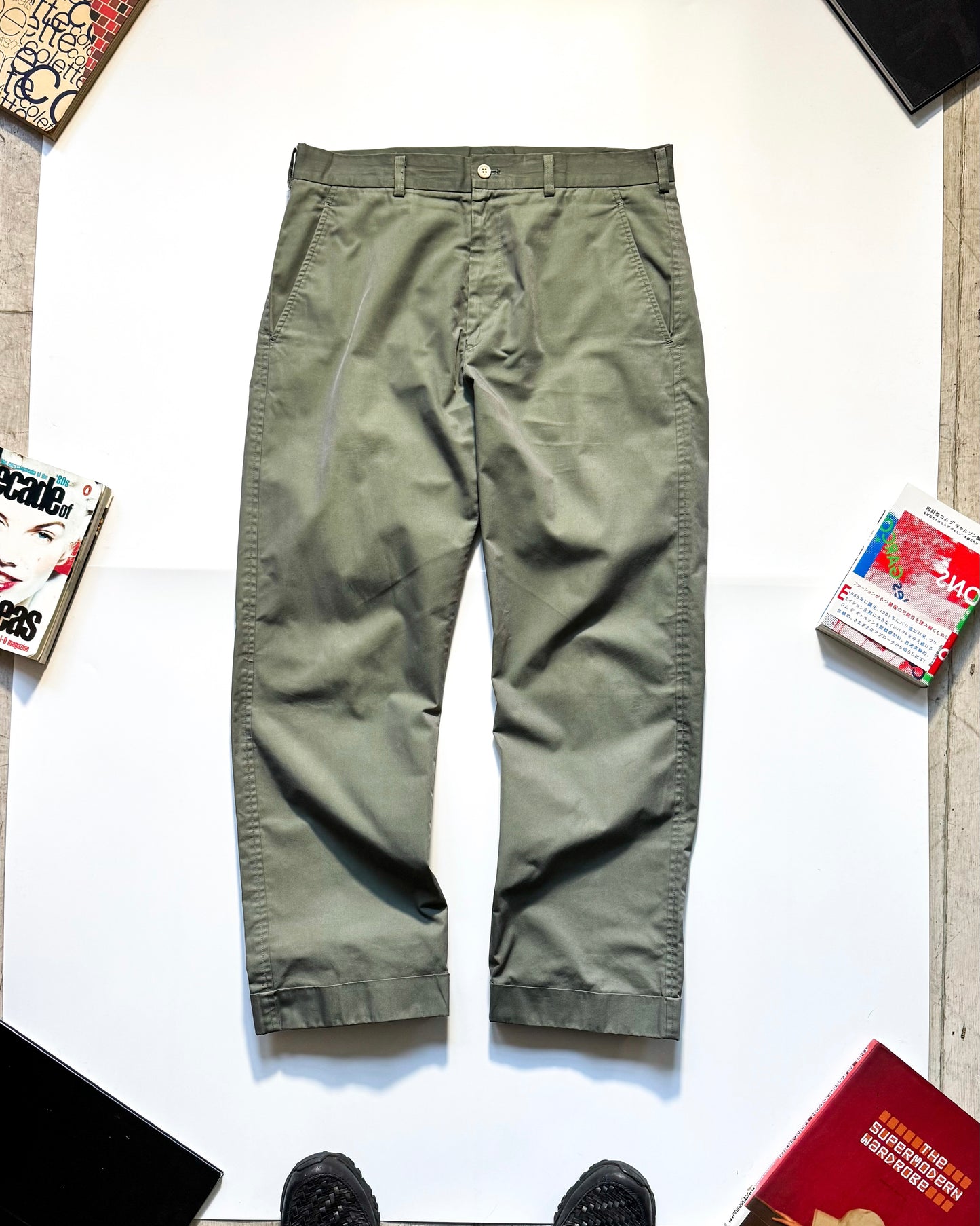 90s Shimmer Green / Grey Pants (30~32)