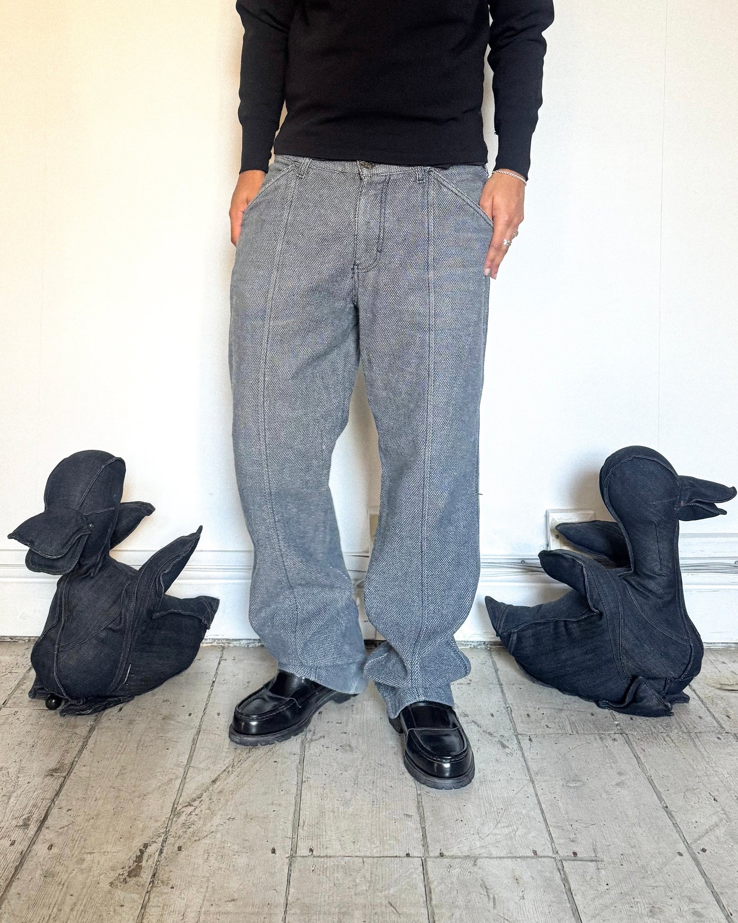 Early 2000s Woven Panelled Work Trousers  (33~36)