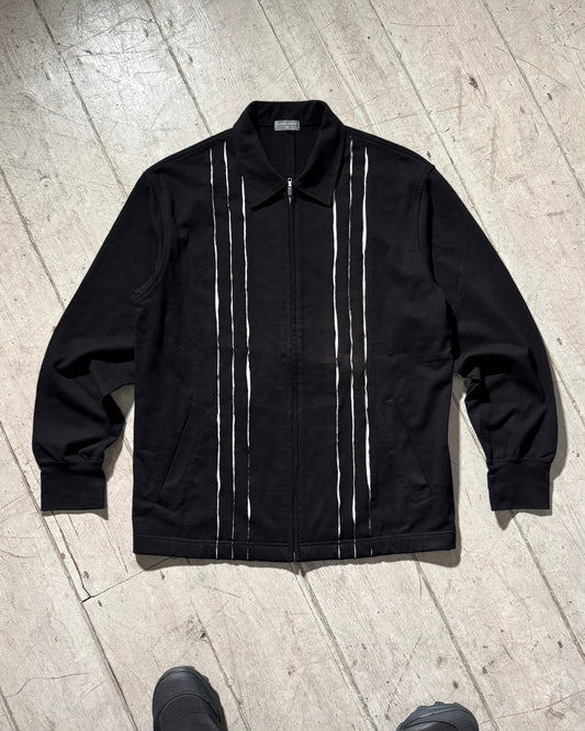 2001 Scratch / Rip Technique Panelled Black Zip Up Jacket (~M~)