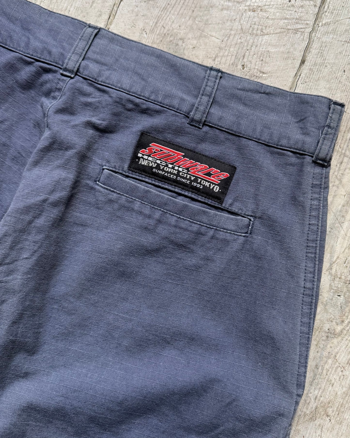 Early 2000s Washed Blue Ripstop Cargo Pants (32-34)