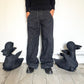 Early 2000s Washed Black Panelled Adjustable Waist Cargo Pants  (31~34)