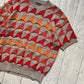 Spring 1993 Rolled 3-D Panel Kite Pattern Beige Orange Knit Sweater / Jumper (~L~)