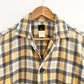 Pale Yellow / Grey Woven Plaid Short Cotton Shirt (M~L)