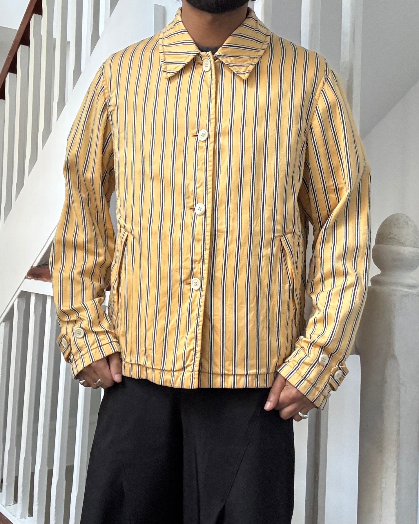 2003 Striped Yellow Light Work Jacket (~M~)