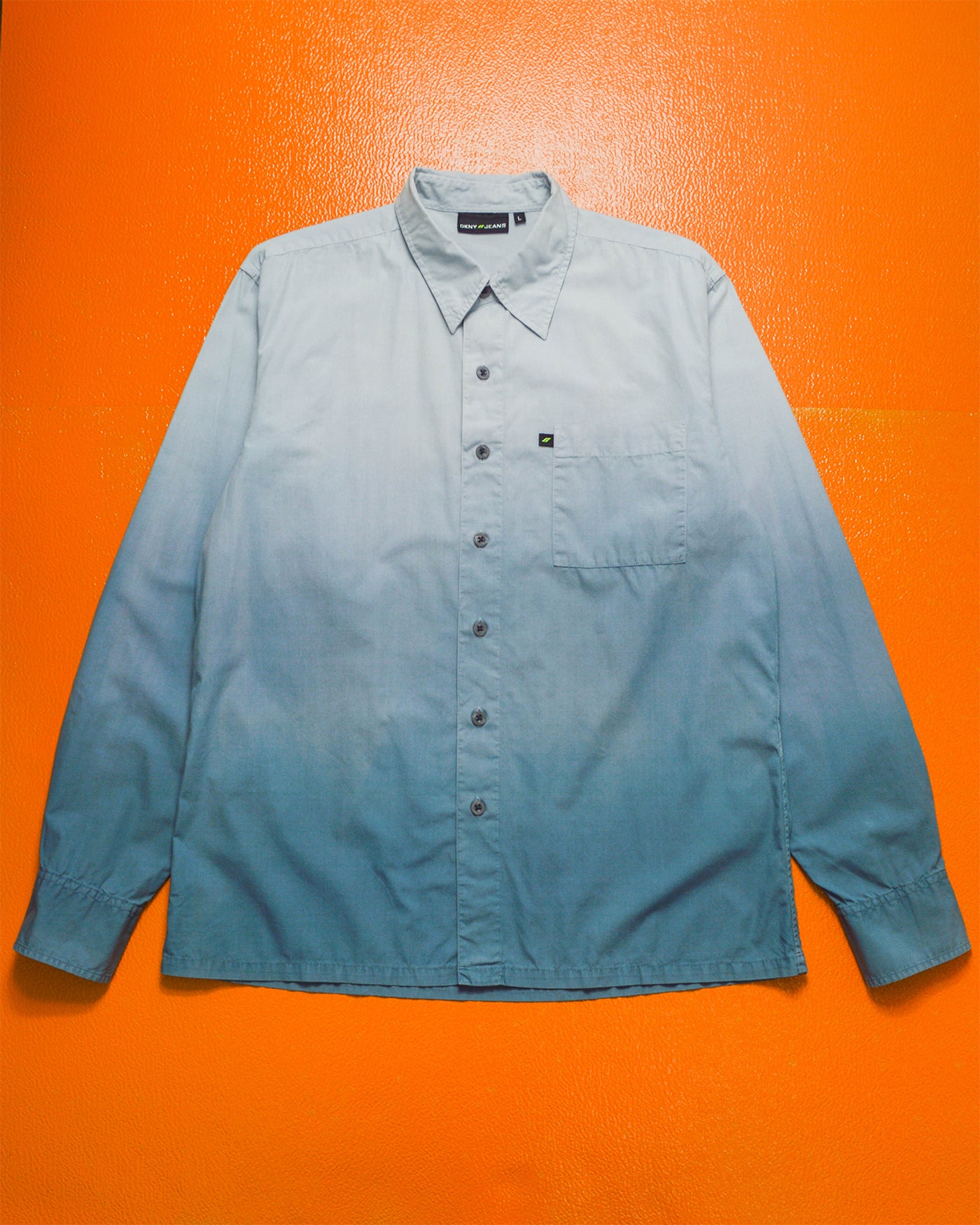 Early 2000s Blue Gradient Long-sleeve Shirt (~L~)
