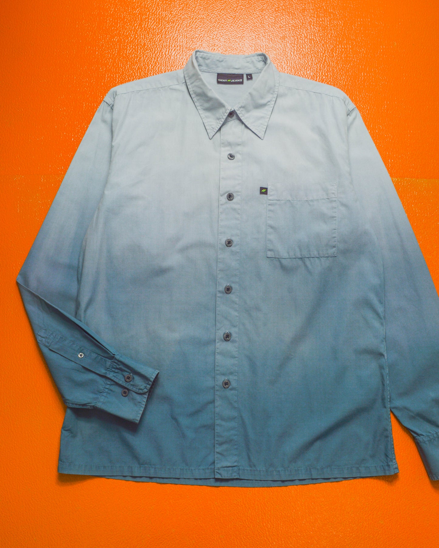Early 2000s Blue Gradient Long-sleeve Shirt (~L~)
