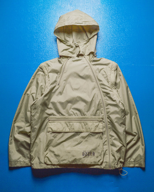 Modular / Convertible Mesh Lined Beige Asymmetrical Light Anorak (S~M)