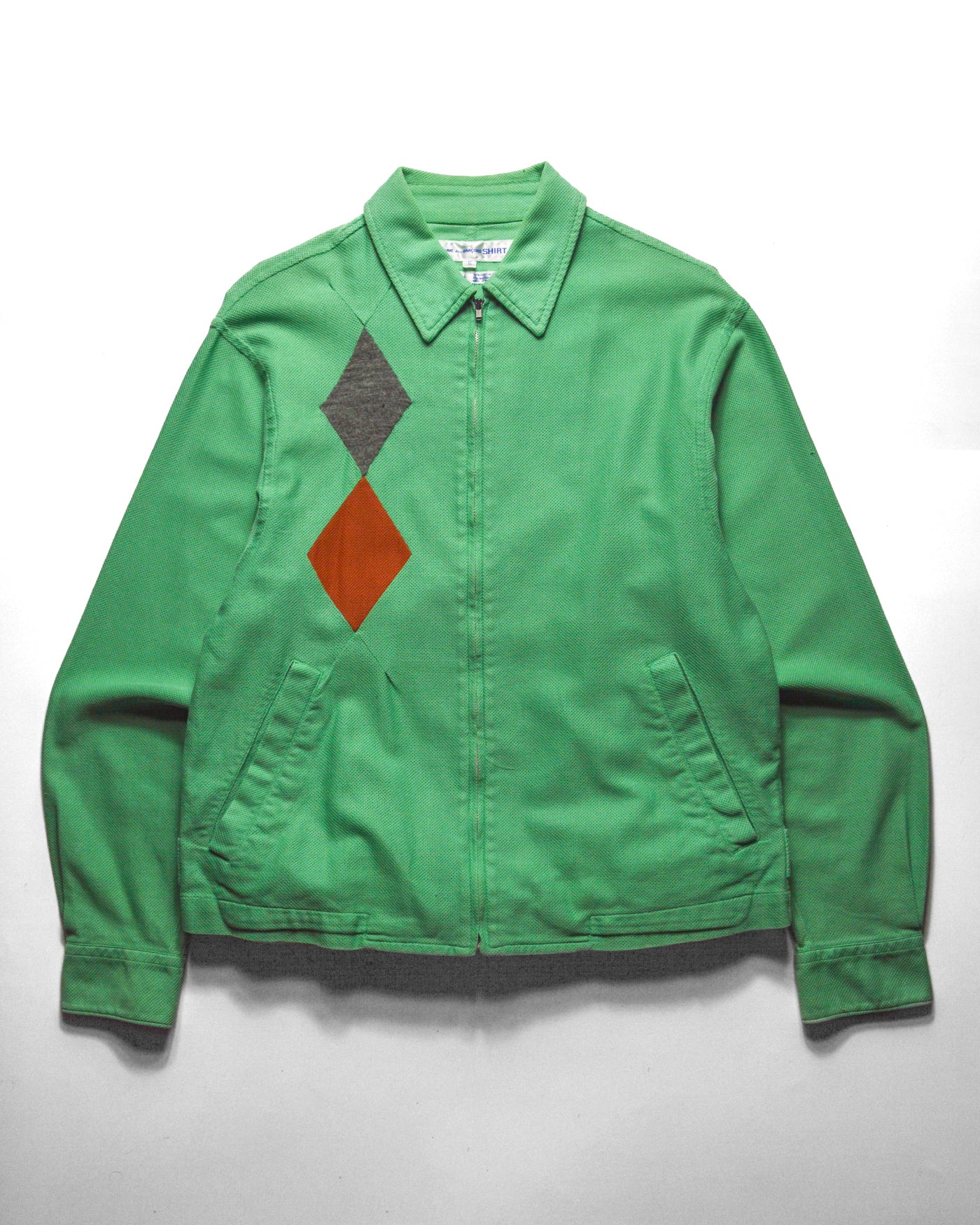 90s Mint Green Diamond Panel Work Jacket (~S~)