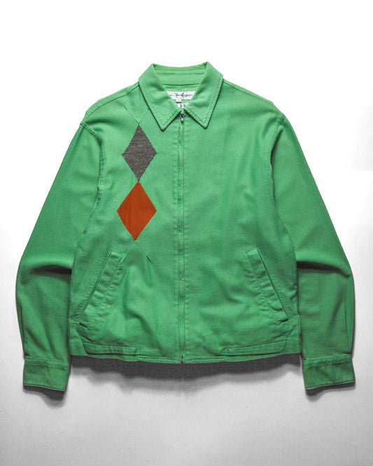 90s Mint Green Diamond Panel Work Jacket (~S~)