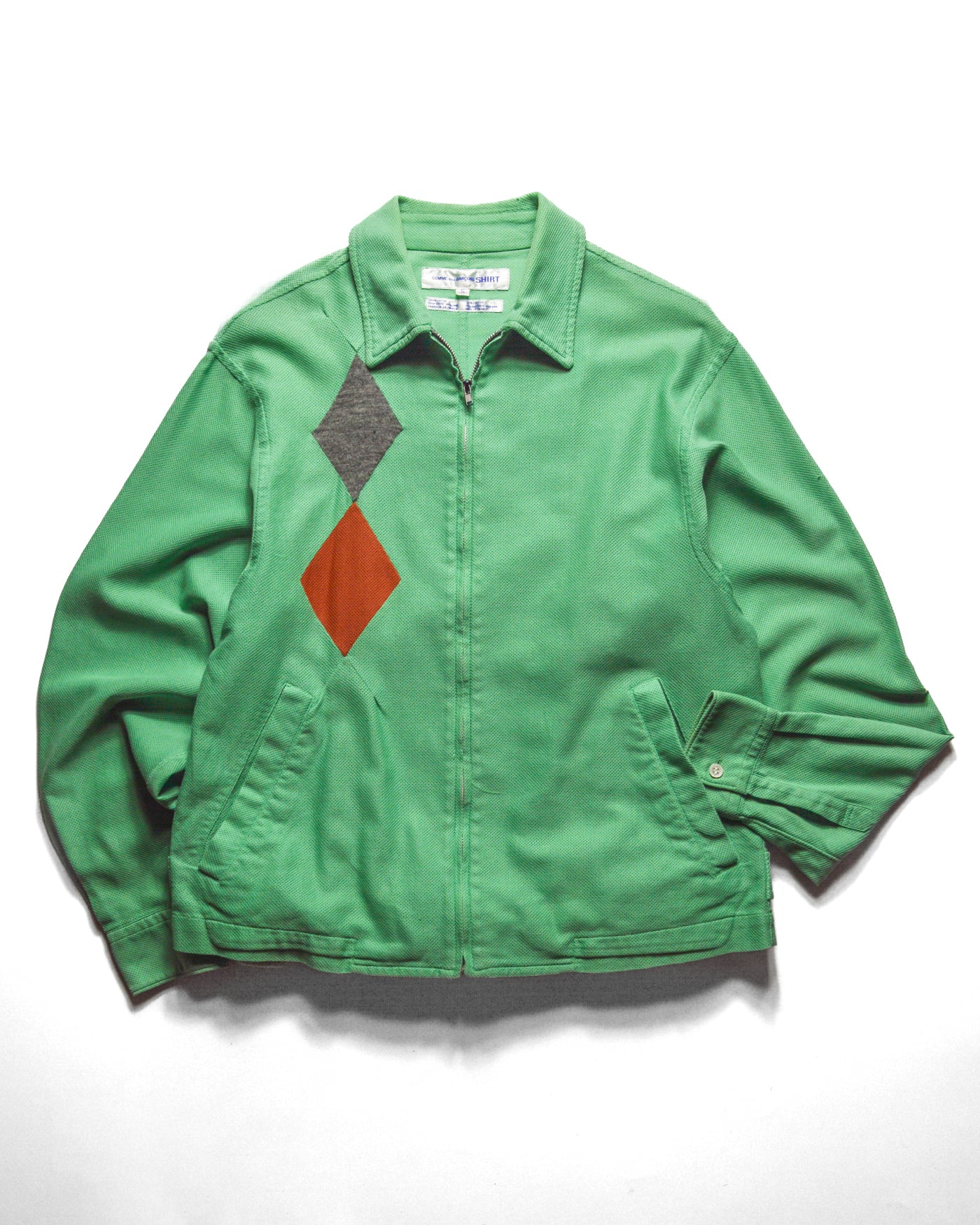 90s Mint Green Diamond Panel Work Jacket (~S~)