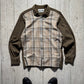 90s Plaid Front Zip Up Brown Lightweight Jacket (M~L)