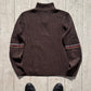 Early 2000s Brown Striped Quarter Zip Knit Jumper  (~M~)