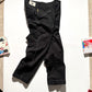 Early 2000s  Black Asymmetrical Wrap Around Pocket Panelled  Cargo Trousers  (36~38)