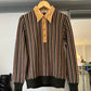 Early 2000s Stripe Knit Button Up Jumper  (~M~)