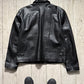 Black Panelled Cargo Leather Jacket (~XL~)