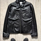 Black Panelled Cargo Leather Jacket (~XL~)