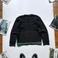 90s Black Tile Style Half Tonal 3-D Pattern Green Checkered Knit Jumper  (~M~)