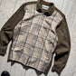 90s Plaid Front Zip Up Brown Lightweight Jacket (M~L)