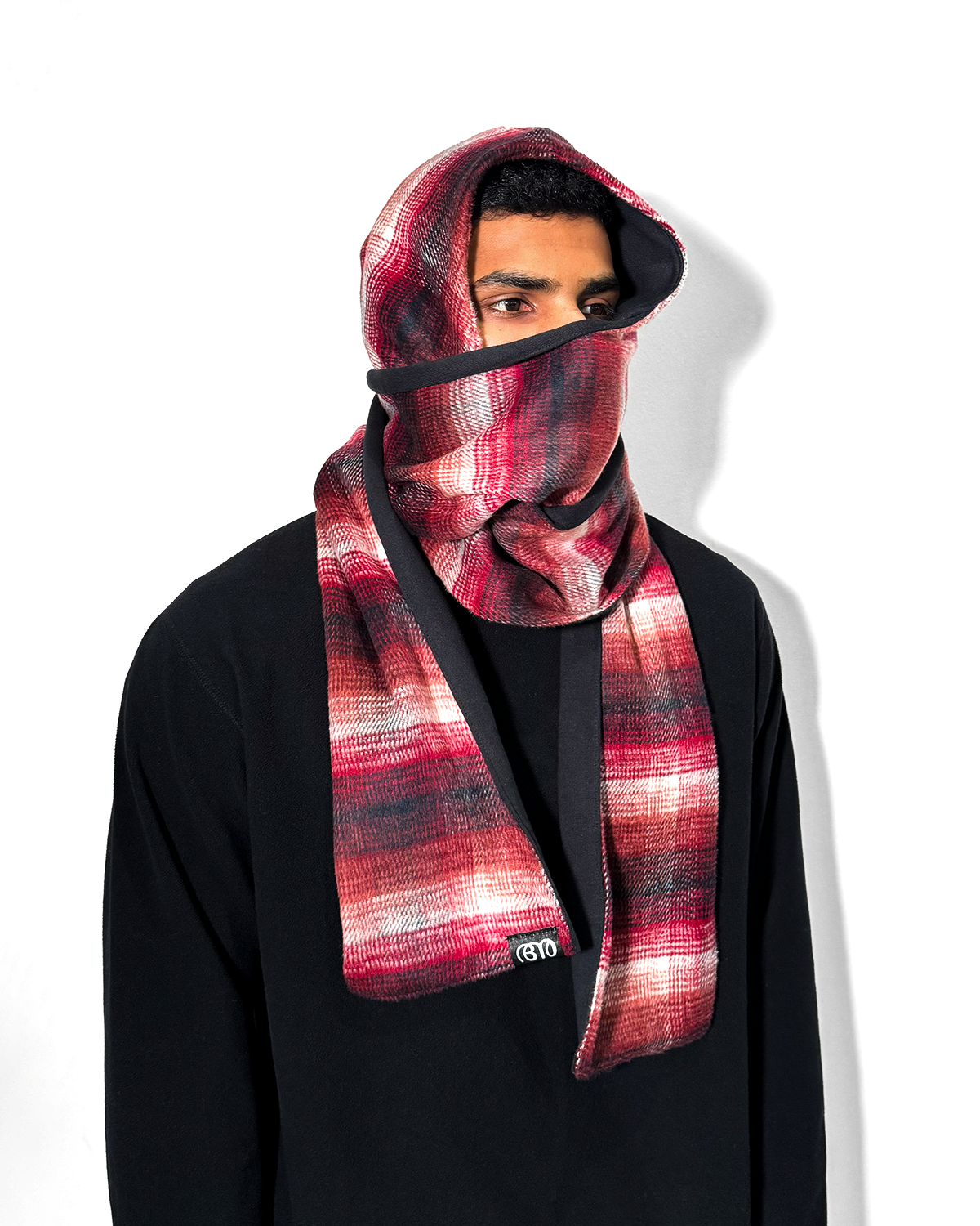 Red Plaid / Black Reversible Scood Harf (OS)