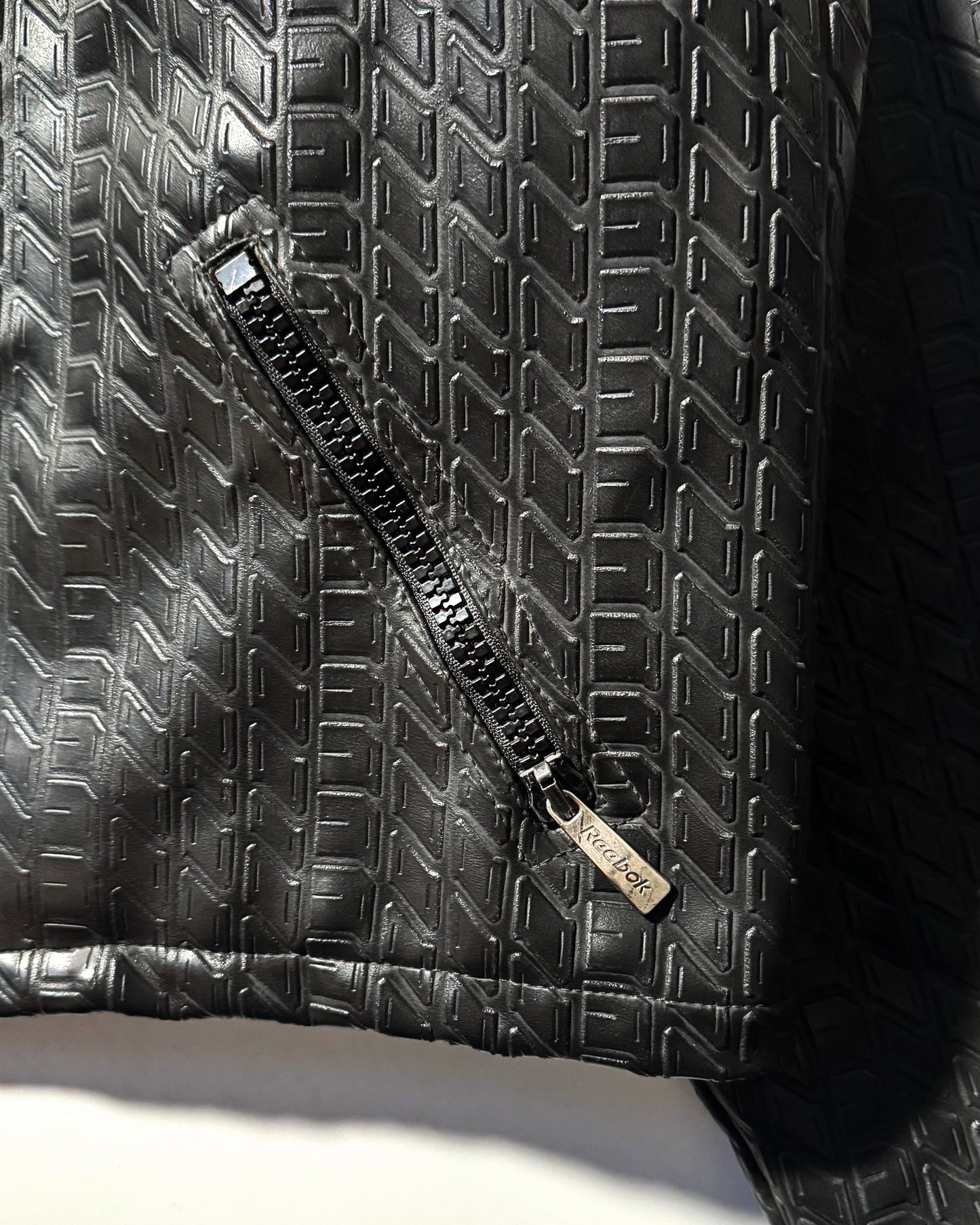 90s Moto Faux Tyre Effect PVC Jacket  (~L~)