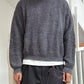 90s Grey Striped  Boxy Knit  Jumper  (~M~)