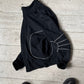 Black White Moto Style Piped / Ribbed Articulated Elbow  Zip Up Tracktop  (~M~)