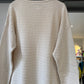 90s Cream Tonal Striped Knit Jumper (~XXL~)