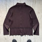 Early 2000s Brown Moto Style Ribbed Zip Up Knit Jumper  (L~XL)