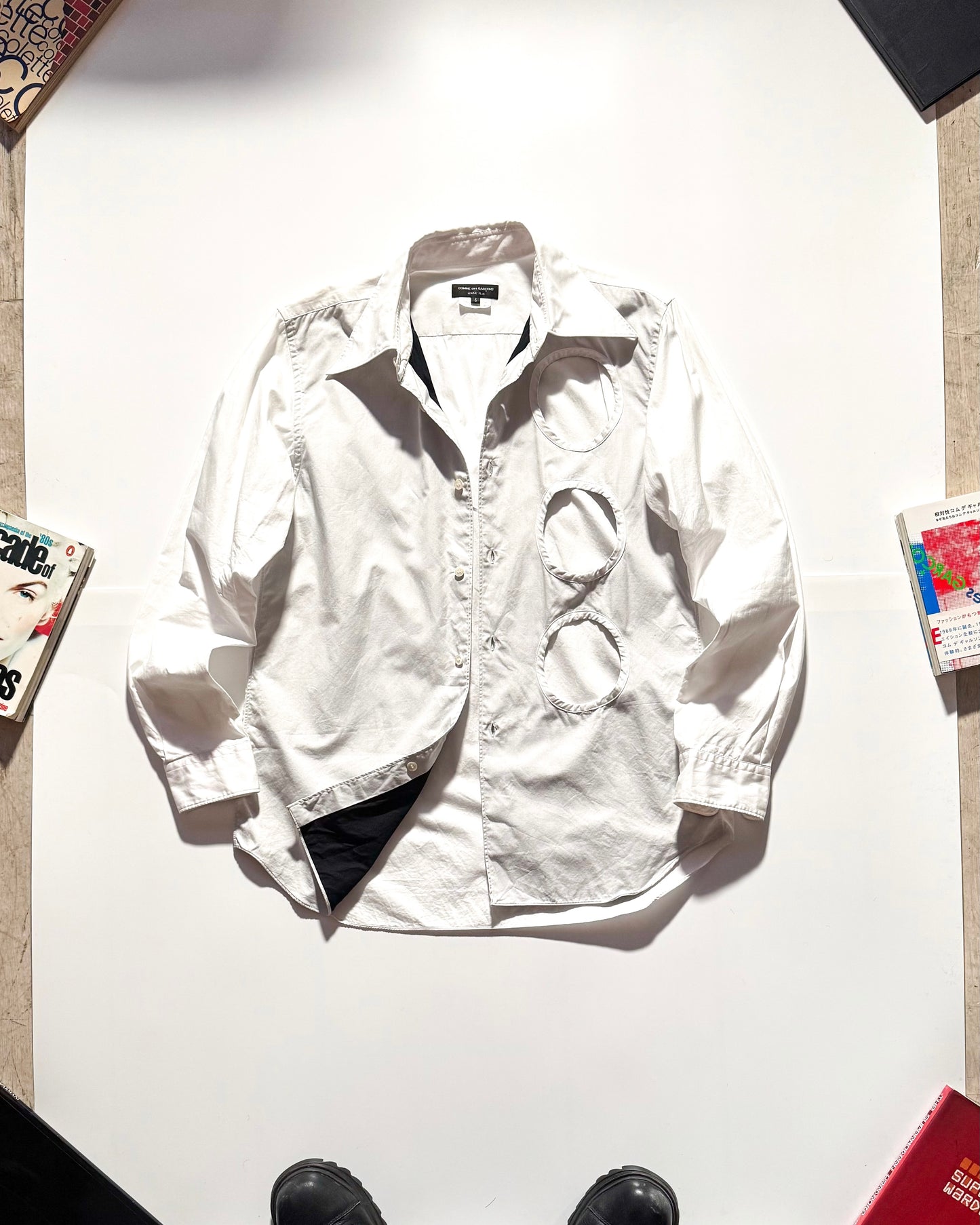 2010s Cutout Panel  White Shirt (M~L)