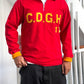 2005 Vintage Americana Sportswear Inspired Spellout Quarter Zip Long Sleeve Polo (S~M)