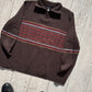 Early 2000s Brown Striped Quarter Zip Knit Jumper  (~M~)