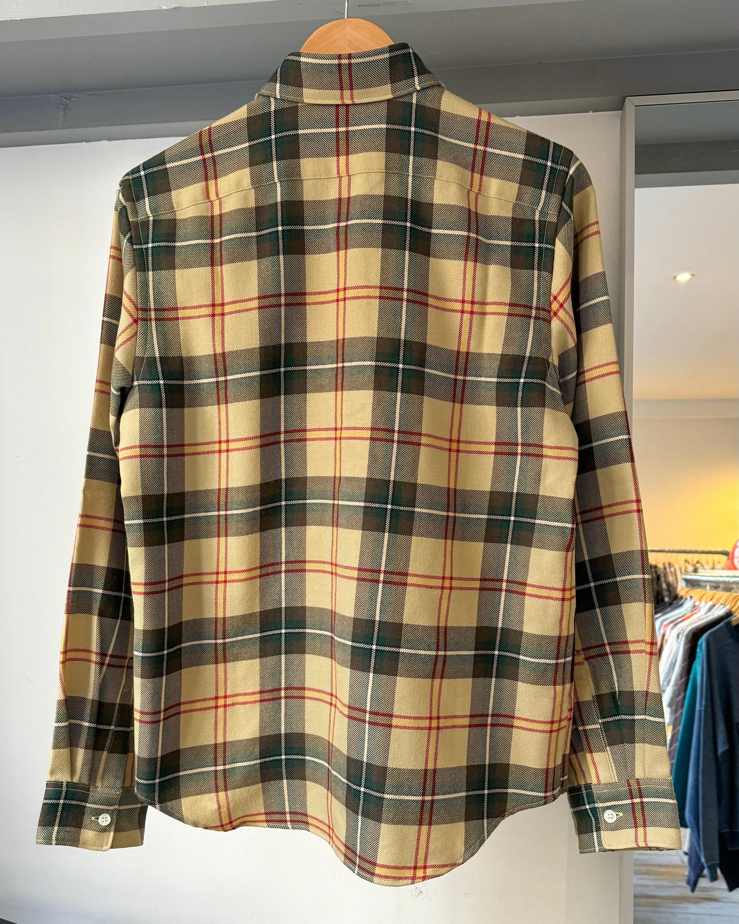 2002 Plaid Burgundy Wool Panel Shirt  (~M~)