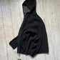 2000s Black Zip Up Waffle Knit Hoody (~XL~)