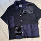 Patchwork Black Blue Shirt  and Tshirt Set (~S~)