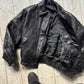 80s Black Triangle Quilted Studded Leather Asymmetrical Jacket Jacket (M~L)