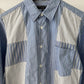 2008  Cross Patchwork Pinstripe Blue / White Shirt (~S~)